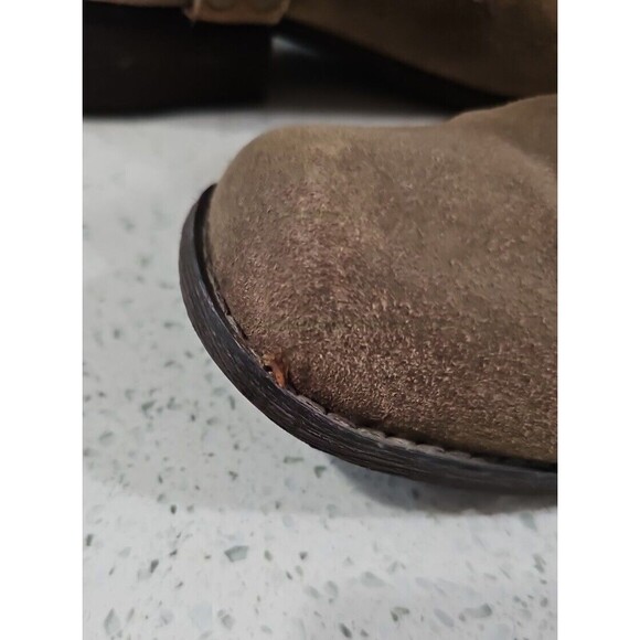 Very Volatile Boots Womens 8.5 Harness Strap Slip On Suede Wood Heel BoHo Casual - Picture 9 of 16